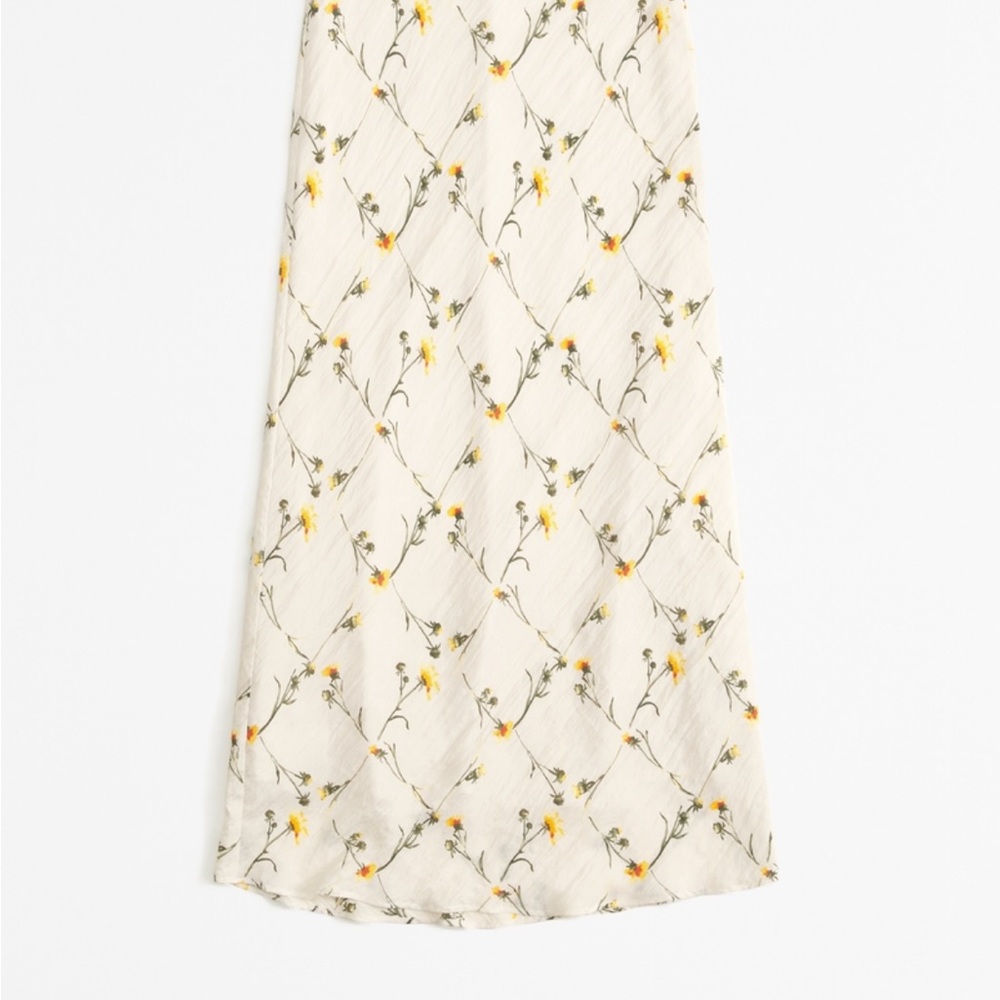 Abercrombie & Fitch Cream Floral Midi Skirt
